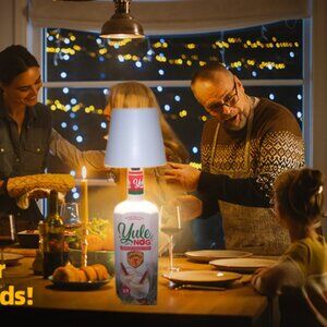 Holiday Season Egg Nog Booze Bottle Wireless Light Set. FireBall, Evan Williams